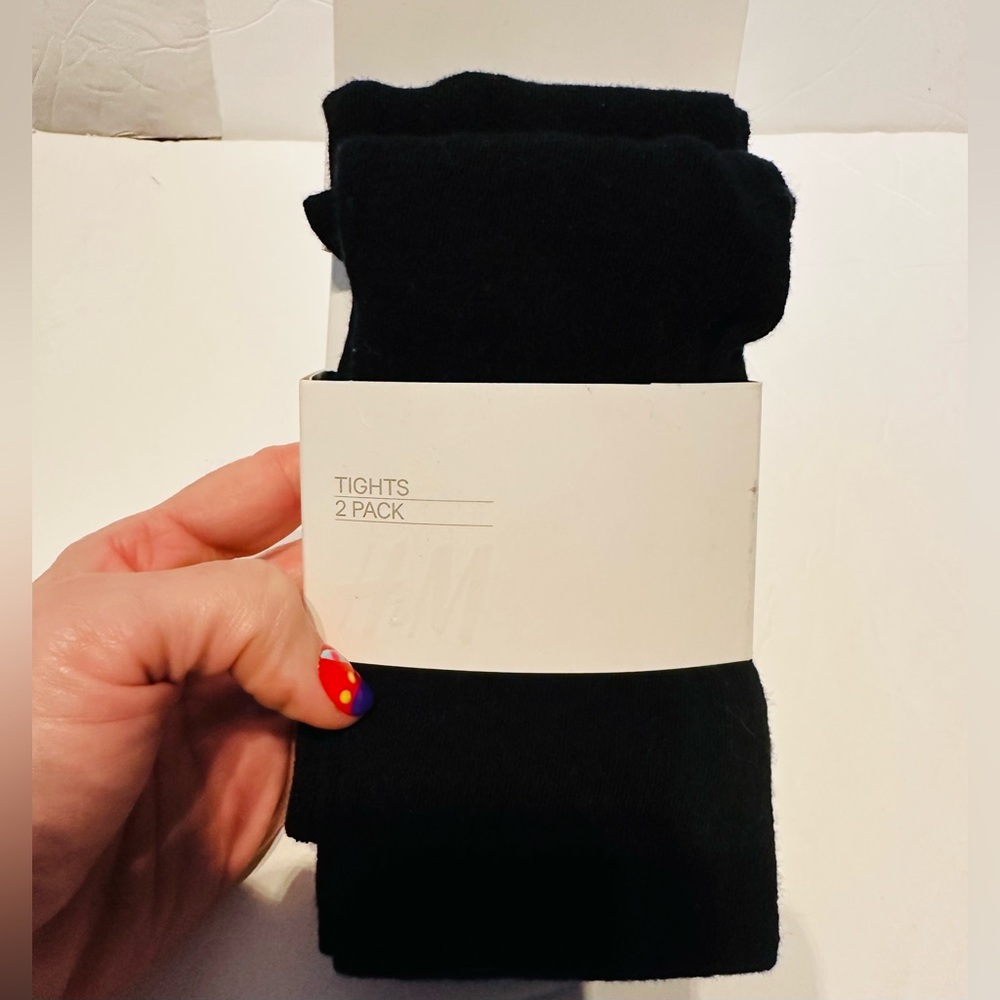NEW H&M Black Tights 2-Pack MADE IN ITALY!!! 
Size 4-6Y